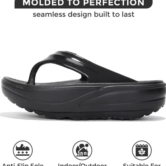 Project Cloud Size 11 Black Platform Flip Flops - Picture 5 of 17
